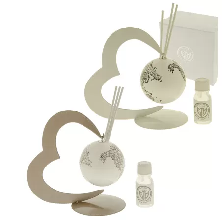 Bomboniera matrimonio cuore con mappamondo ETM - 1