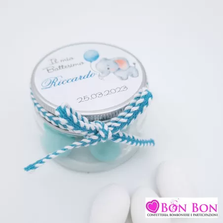 Scatolina portaconfetti battesimo barattolino personalizzato - 1