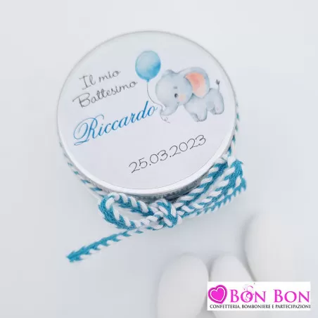 Scatolina portaconfetti battesimo barattolino personalizzato - 2