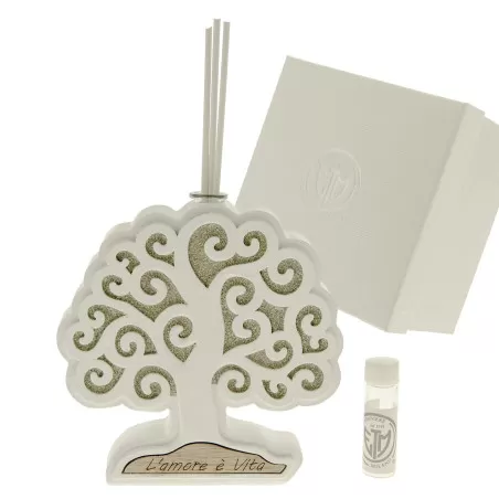 Bomboniera matrimonio profumatore albero della vita con brillantini ETM - 1