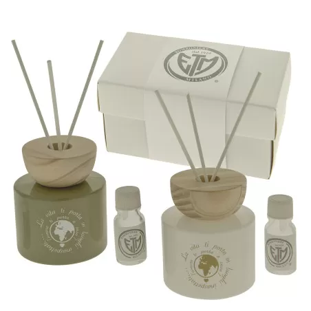 Bomboniera matrimonio profumatore con immagine mondo ETM - 1