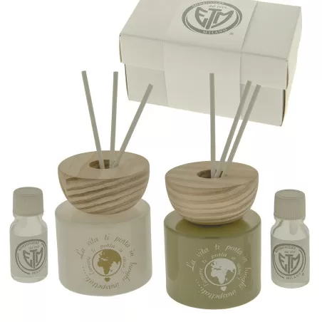 Bomboniera matrimonio profumatore con immagine mondo e frase ETM - 1