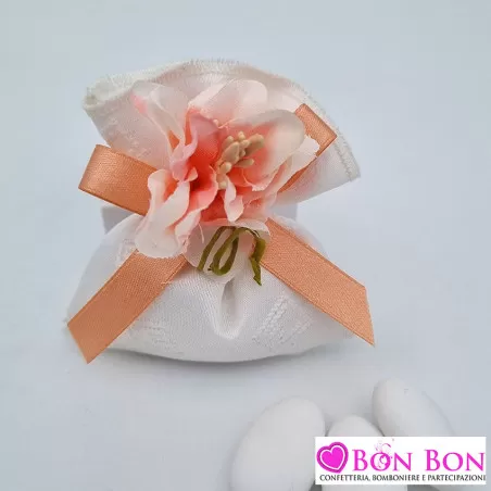 Sacchetti porta confetti per matrimonio in raso bianco pignatelli - 2