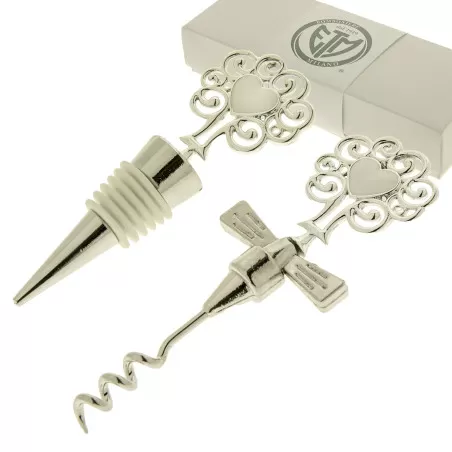 Bomboniera matrimonio set vino con albero della vita ETM - 1