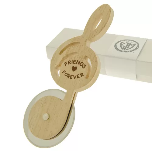 Bomboniera matrimonio taglia pizza nota musicale in legno ETM - 1