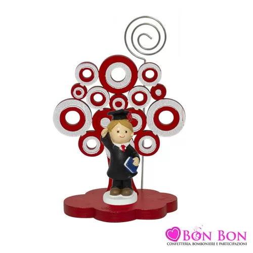 Bomboniera laurea portafoto con clip albero della vita con bimbo laureato Harmony - 1