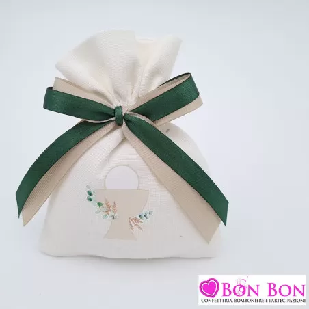 Sacchetto porta confetti prima comunione con calice stampato Cupido - 1