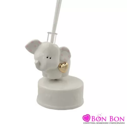 Bomboniera nascita e battesimo profumatore carillon elefantino bimba Royal Gifts - 1