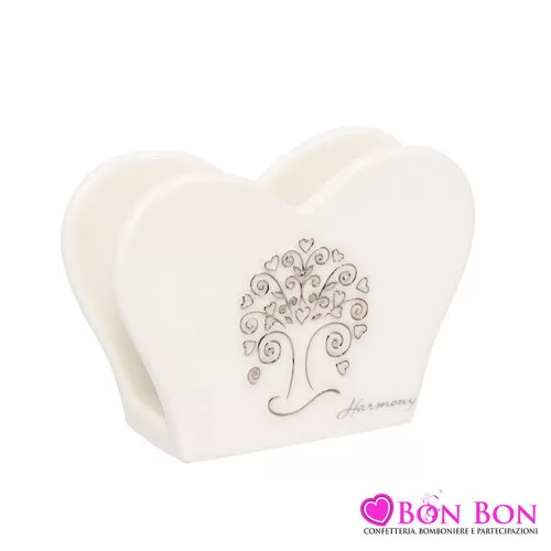 Bomboniera matrimonio harmony portatovaglioli con albero della vita bianco ceramica Harmony - 1