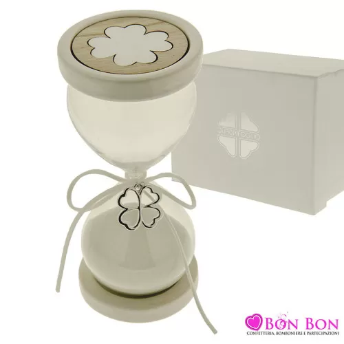 Bomboniera matrimonio quadrifoglio clessidra altezza 17 linea picasso Quadrifoglio - 1