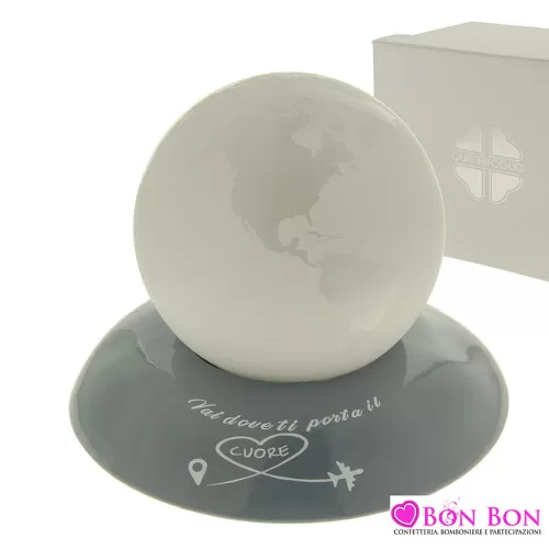 Bomboniera matrimonio quadrifoglio sfera mondo led avion linea platone Quadrifoglio - 1