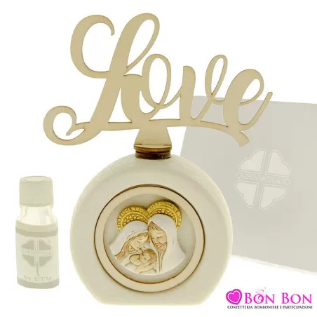 Bomboniera prima comunione quadrifoglio diffusore sacra famiglia linea klimt Quadrifoglio - 1