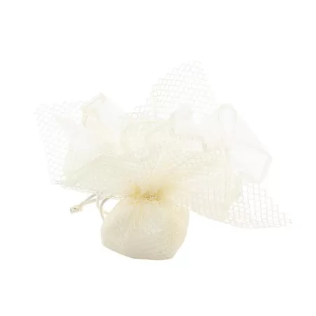 Bomboniera matrimonio harmony portacandela large con motivo cuore bianco-oro ceramica Harmony - 2