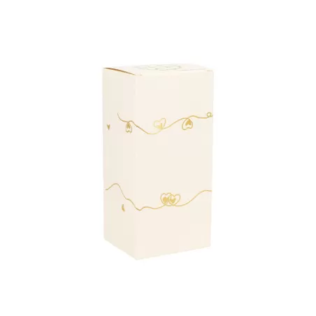 Bomboniera matrimonio harmony portacandela large con motivo cuore bianco-oro ceramica Harmony - 3