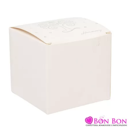 Bomboniera matrimonio harmony zuccheriera cuore bianco ceramica c-base in bamboo Harmony - 2