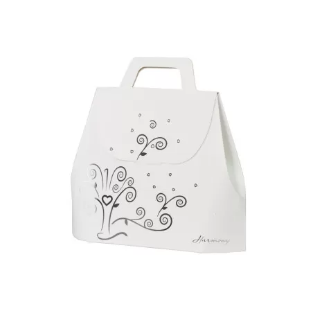 Bomboniera matrimonio harmony albero della vita traforato c-cuori e led bianco-tortora porcellana Harmony - 2