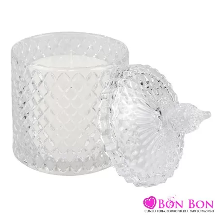 Bomboniera matrimonio harmony scatola c-candela in vetro diamantato Harmony - 3