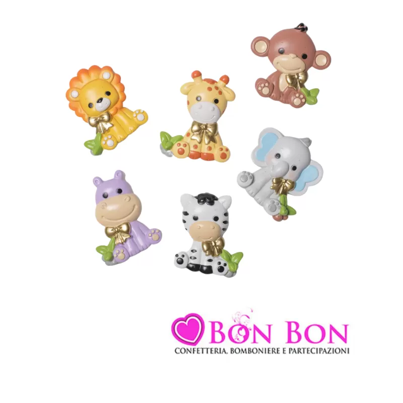 Bomboniera nascita e battesimo magnete animali della foresta resina Margot - 1