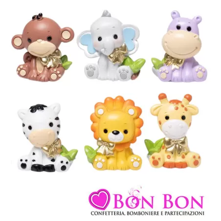 Bomboniera nascita e battesimo animali della foresta media resina Margot - 1