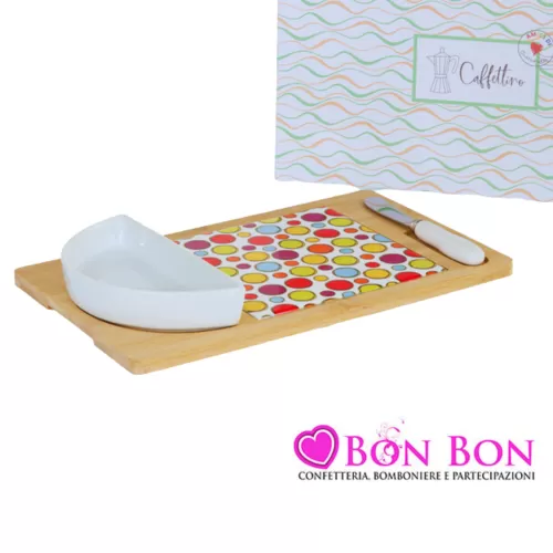 Bomboniera matrimonio cuorematto Set per formaggio linea caffettino Cuorematto - 1