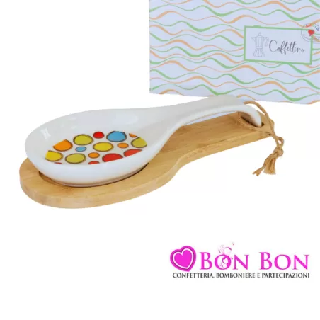 Bomboniera matrimonio cuorematto poggiamestolo a pois linea caffettino Cuorematto - 1