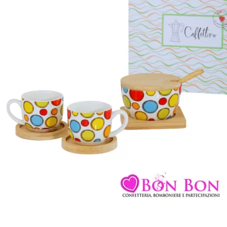 Bomboniera matrimonio cuorematto set da caffé a pois linea caffettino Cuorematto - 1