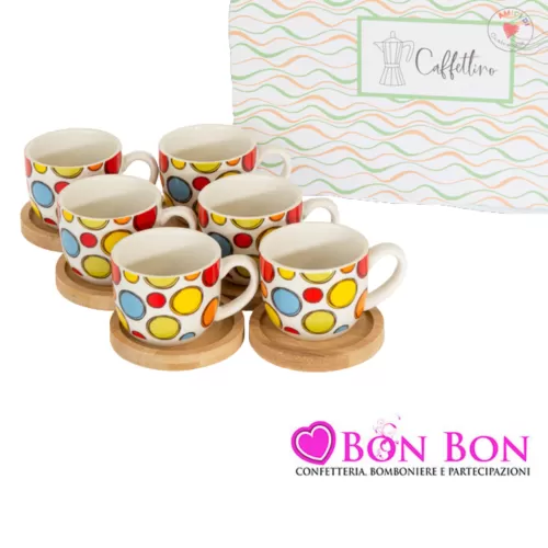 Bomboniera matrimonio cuorematto set 6 tazzine linea caffettino Cuorematto - 1