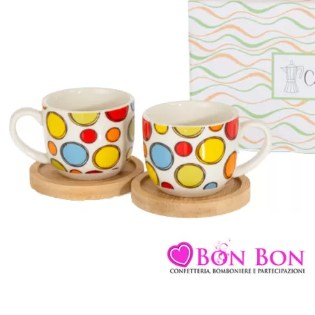 Bomboniera matrimonio cuorematto set tazzine da caffé a pois linea caffettino Cuorematto - 1
