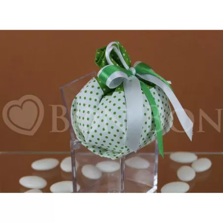 Sacchetto porta confetti per compleanno pois verde fagotto Liete Creazioni - 2