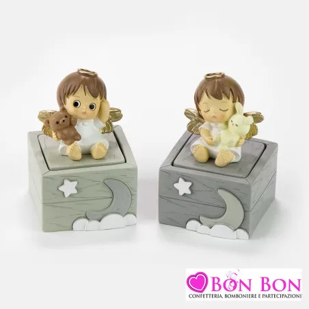 Bomboniera angelo per battesimo scatolina Margot - 1