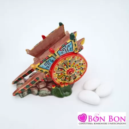 Bomboniera siciliana carretto in ceramica - 1