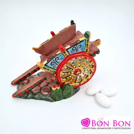 Bomboniera siciliana carretto in ceramica - 2