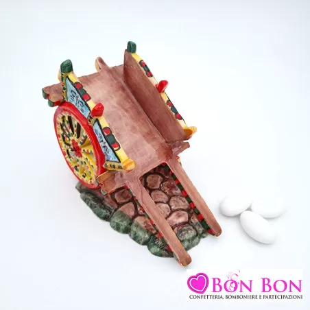 Bomboniera siciliana carretto in ceramica - 3