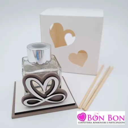 Bomboniera matrimonio profumatore infinito tortora - 1