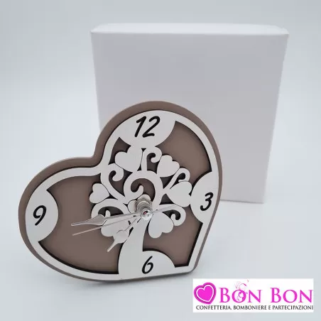 Bomboniera matrimonio orologio albero della vita tortora - 1