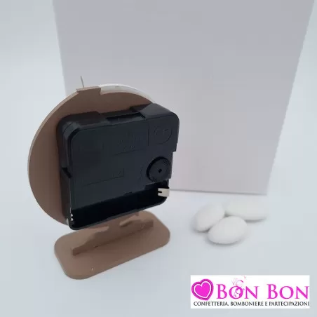 Bomboniera matrimonio orologio con mappamondo tortora - 2