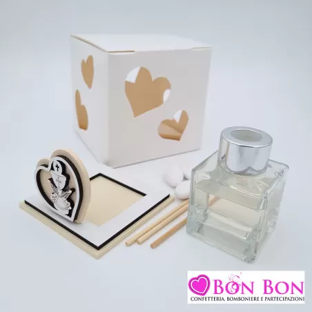Bomboniera prima comunione profumatore legno con calice panna - 8