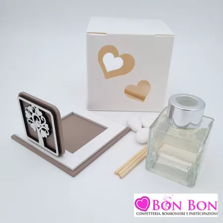 Bomboniera matrimonio profumatore albero della vita tortora - 2