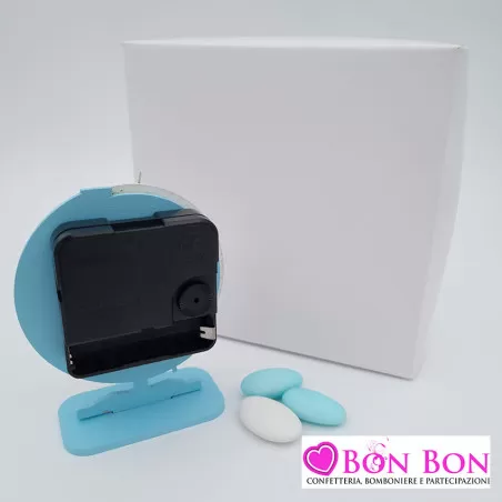 Bomboniera battesimo bimbo orologio con orso celeste - 2