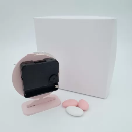 Bomboniera battesimo bimba orologio con orso rosa - 2
