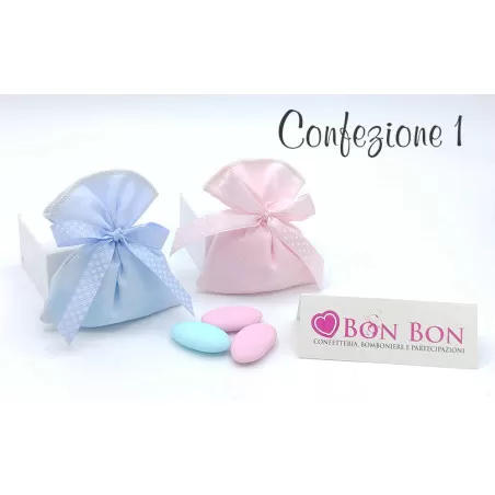 Bomboniera battesimo per bimba orsetto con cuore rosa Cupido - 2