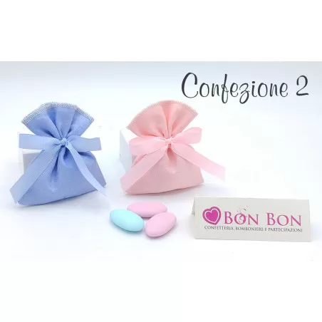 Bomboniera battesimo per bimba orsetto con cuore rosa Cupido - 3