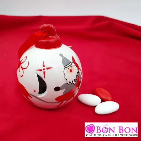 Bomboniera matrimonio natalizio pallina con Babbo Natale Infinito - 1