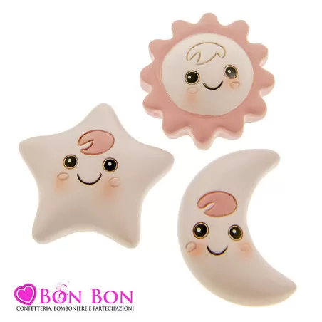 Sacchetti confetti battesimo con stelle rosa con magnete Liete Creazioni - 8