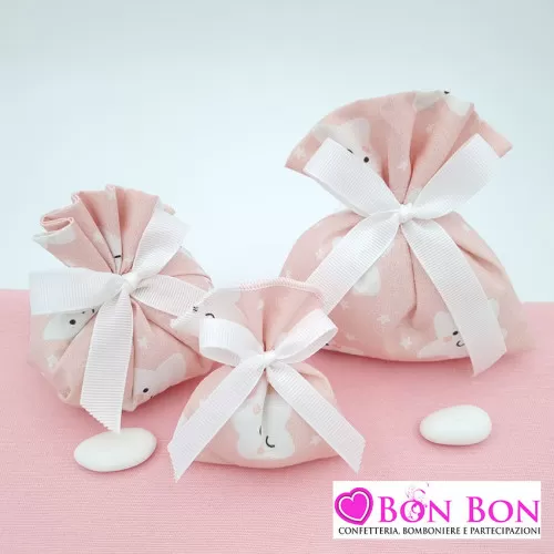 Sacchetti confetti battesimo con stelle rosa Liete Creazioni - 1