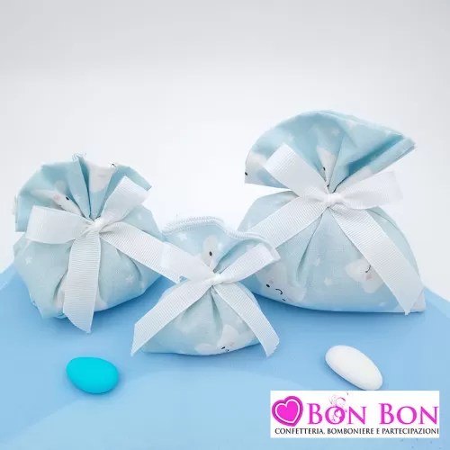 Sacchetti confetti per battesimo bimbo con stelle celeste Liete Creazioni - 1