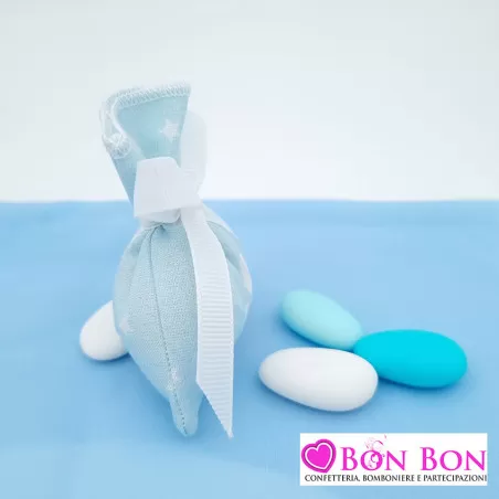 Sacchetti confetti per battesimo bimbo con stelle celeste Liete Creazioni - 3