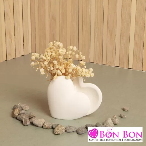 Bomboniera matrimonio vaso a forma di cuore misura piccola Claraluna - 1