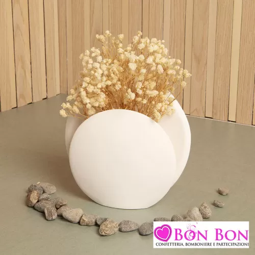 Bomboniera matrimonio vaso di forma tonda misura grande Claraluna - 1