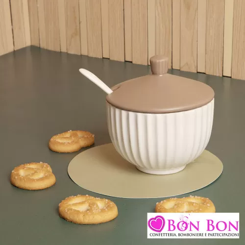 Bomboniera matrimonio zuccheriera plissè Claraluna - 1